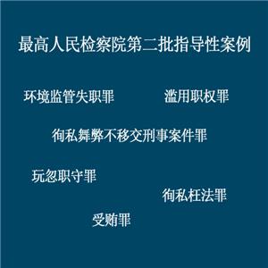 最高人民檢察院第二批指導性案例（環境監管失職罪、濫用職權罪、徇私舞弊不移交刑事案件罪、玩忽職守罪、徇私枉法罪、受賄罪）